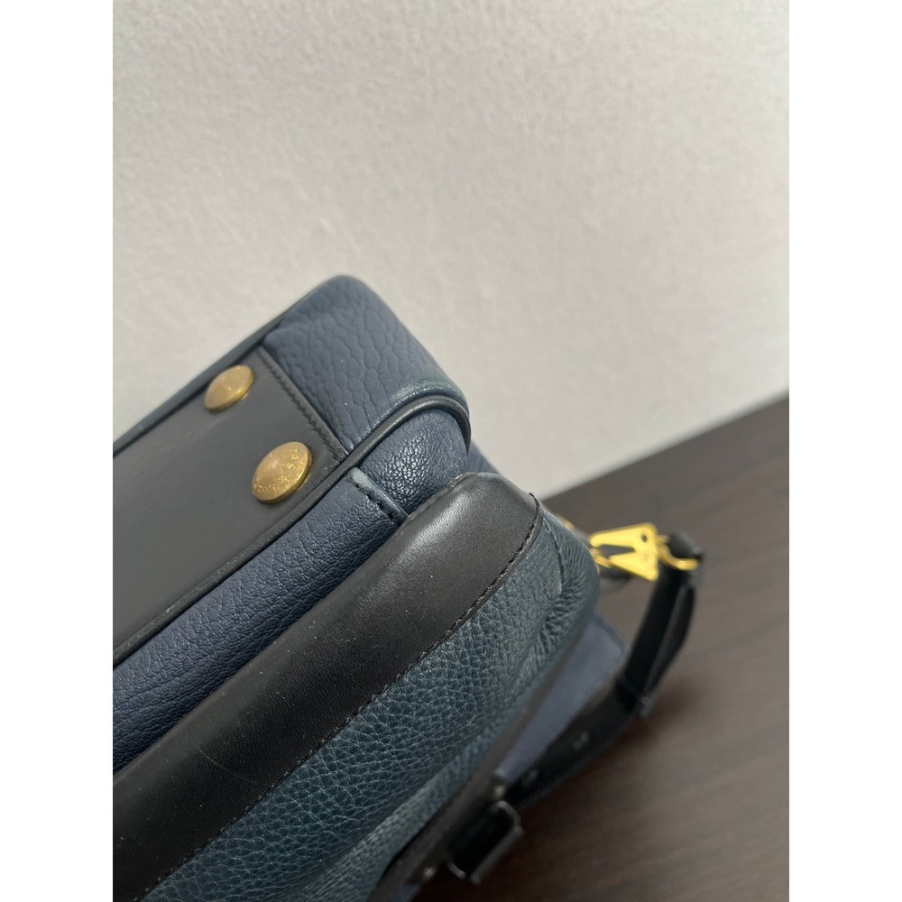 rag & bone Medium Pilot Satchel Navy Blue Italian Leather Crossbody Bag Handbag - Picture 7 of 13